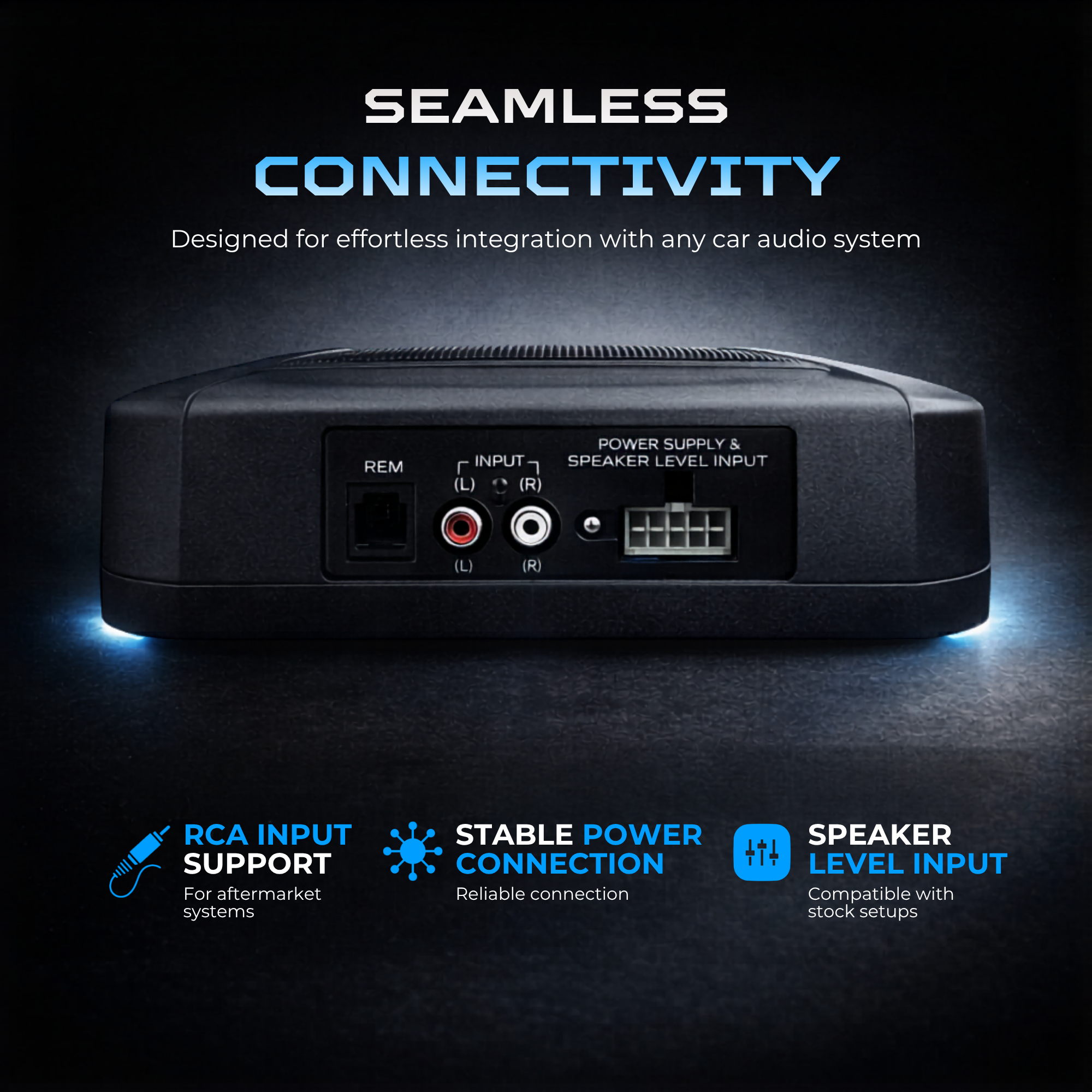 Alpine SWE-1080 8” Powered Subwoofer – Compact Design with Deep Bass & Built-in Amplifier (160W Max)
