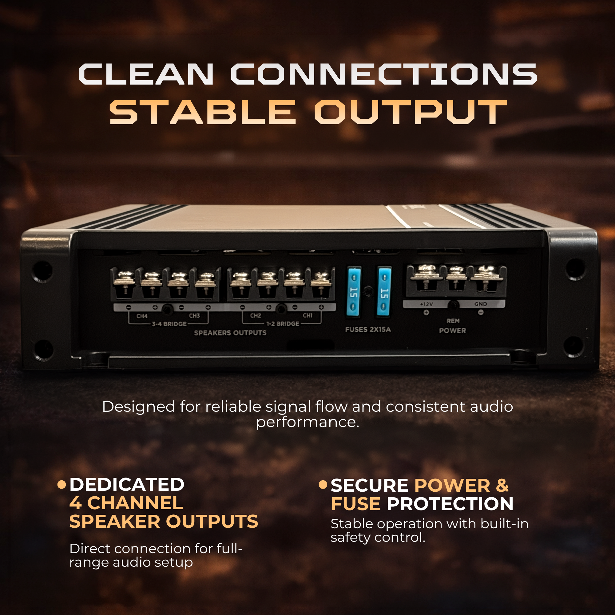 Focal Auditor AP-4340 4-Channel Amplifier – Powerful 4-Channel Car Amplifier with Clean Output & Dynamic Performance